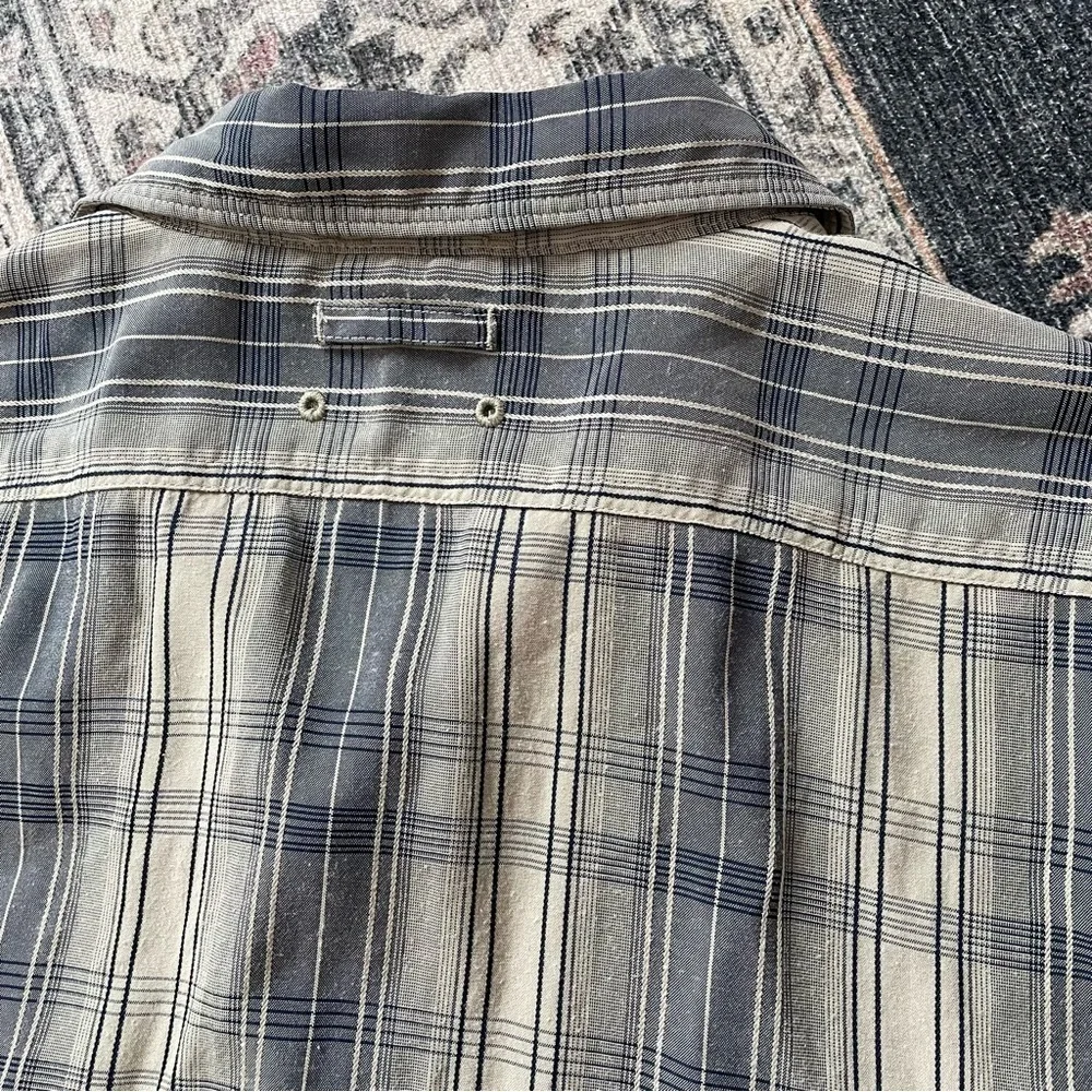 The North Face Men's Brown Plaid Short Sleeve Button Down Shirt Large